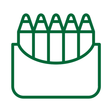 Colored pencils in a minimalist green holder, symbolizing creativity and artistic inspiration.